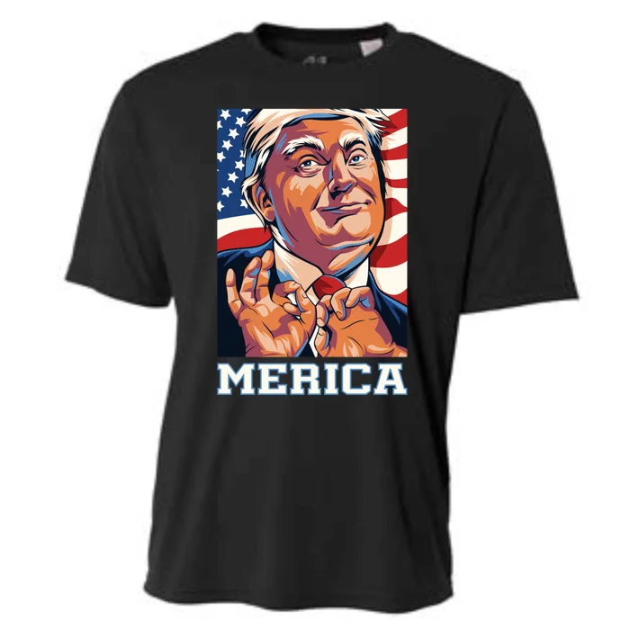 Trump Merica Sarcastic Funny Poster Art Gift Cooling Performance Crew T-Shirt