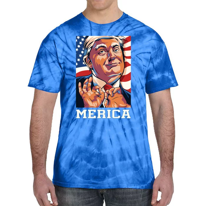 Trump Merica Sarcastic Funny Poster Art Gift Tie-Dye T-Shirt