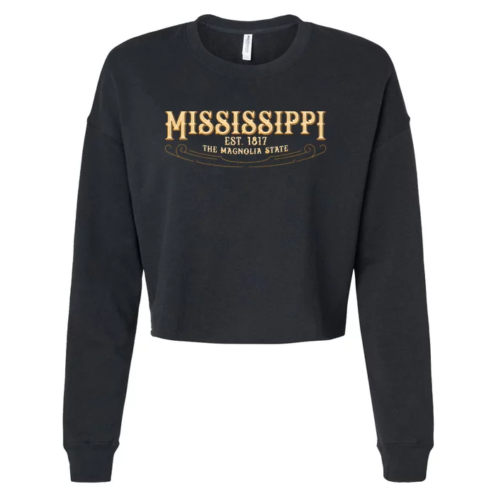 The Magnolia State Mississippi Cropped Pullover Crew