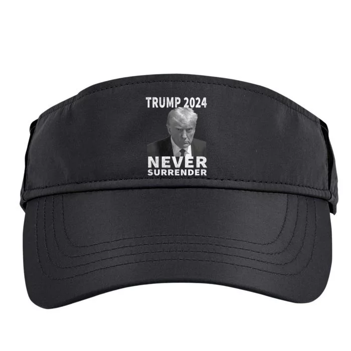 Trump Mug Shot Never Surrender Trump 2024 Pro Trump Vintage Adult Drive Performance Visor