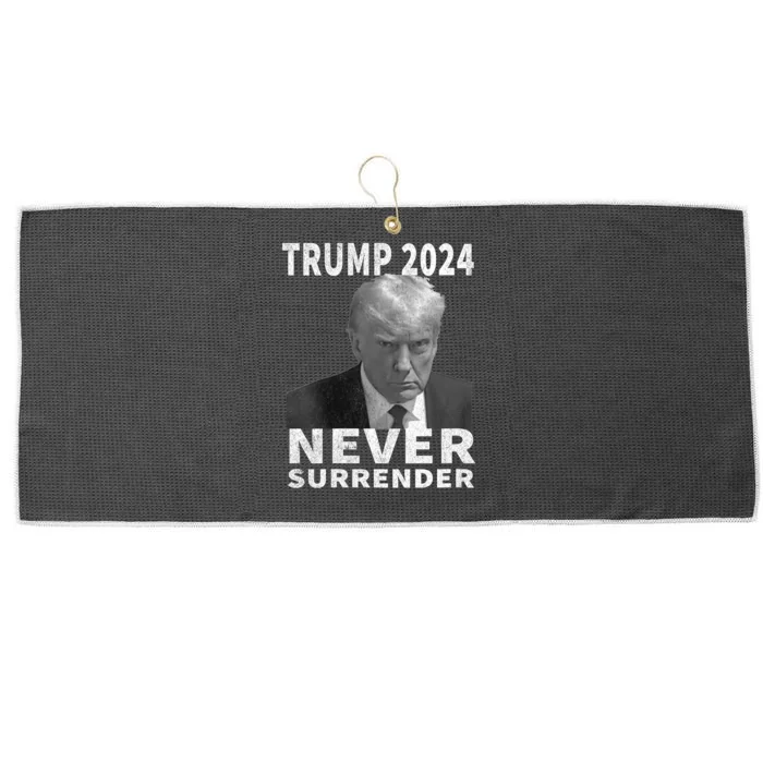 Trump Mug Shot Never Surrender Trump 2024 Pro Trump Vintage Large Microfiber Waffle Golf Towel