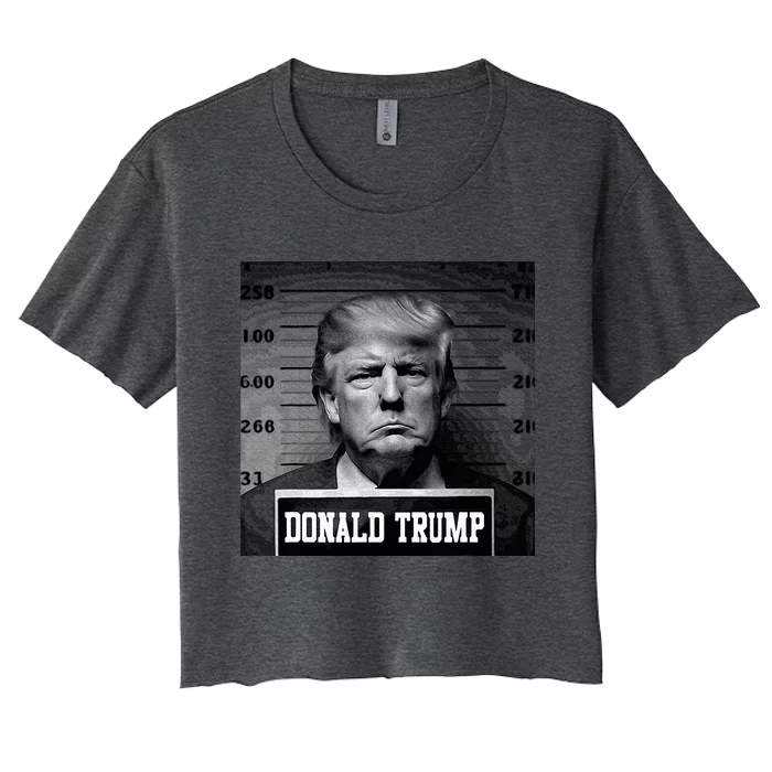 Trump Mug Shot President Women's Crop Top Tee