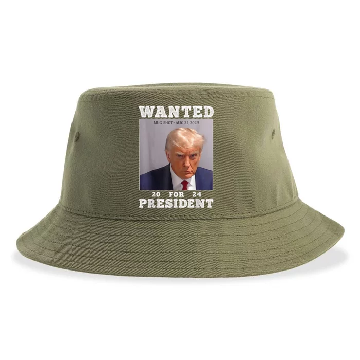 Trump Mug Shot - Donald Trump Mug Shot - Never Surrender Sustainable Bucket Hat