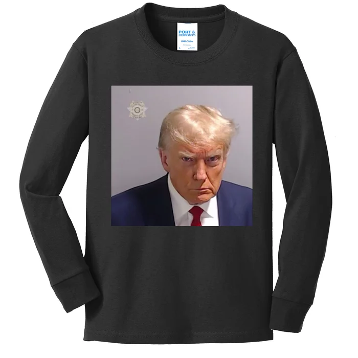 Trump Mug Shot Trump Jail Trump Arrested Kids Long Sleeve Shirt