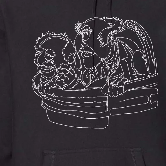 The Muppets Statler And Waldorf Heckling Outline Premium Hoodie