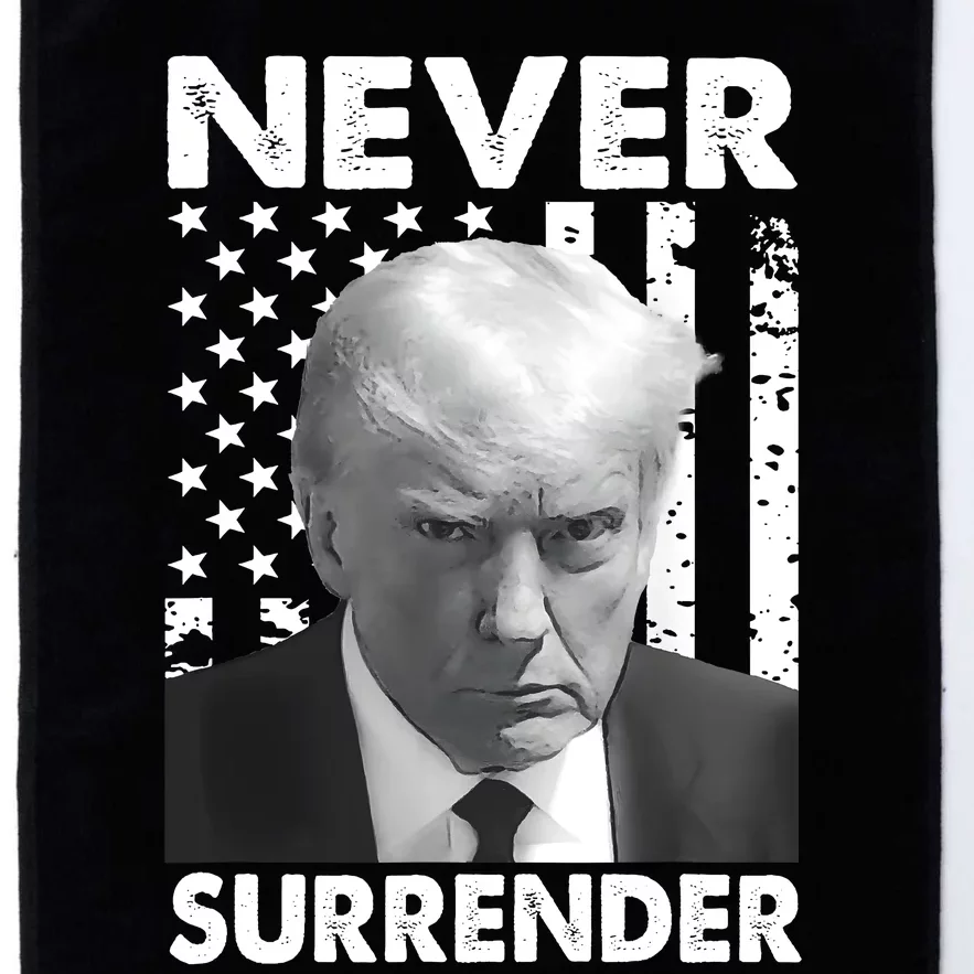 Trump Mug Shot Donald Trump Mug Shot Never Surrender Platinum Collection Golf Towel