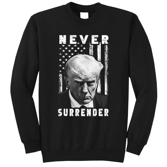 Trump Mug Shot Donald Trump Mug Shot Never Surrender Pro Trump Sweatshirt