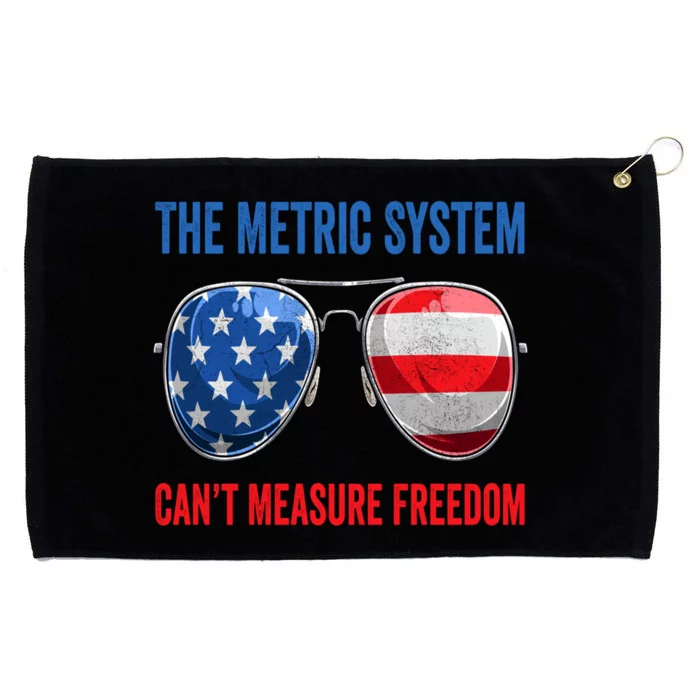 The Metric System Can’t Measure Freedom 4th Of July Grommeted Golf Towel