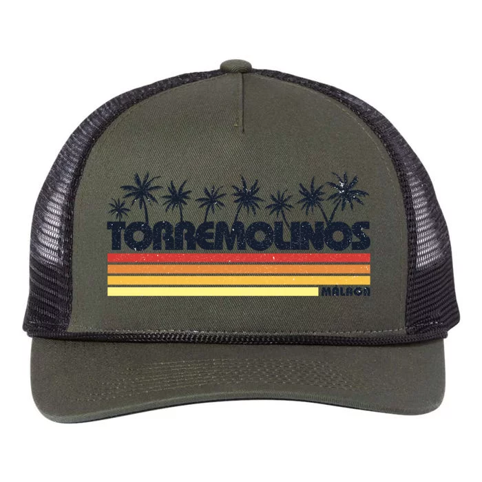 Torremolinos Malaga Spain Retro Beach Tourism Meaningful Gift Retro Rope Trucker Hat Cap