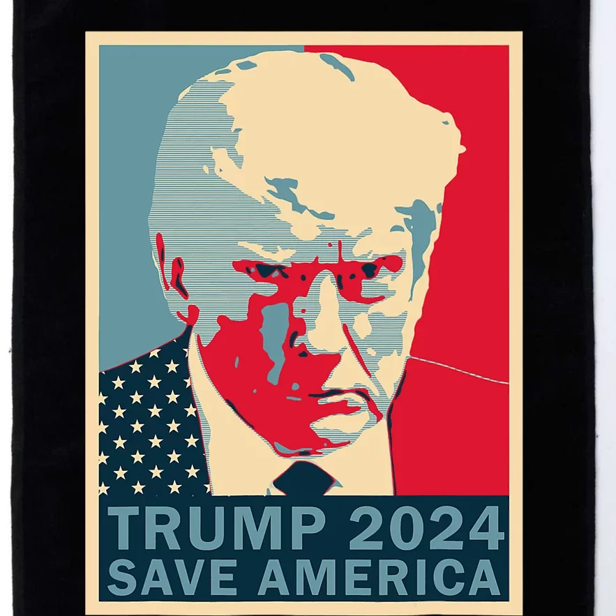 Trump Mug Shot 2024 Save America Trump Platinum Collection Golf Towel