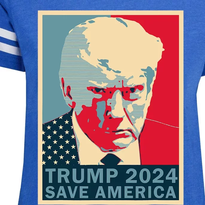 Trump Mug Shot 2024 Save America Trump Enza Ladies Jersey Football T-Shirt