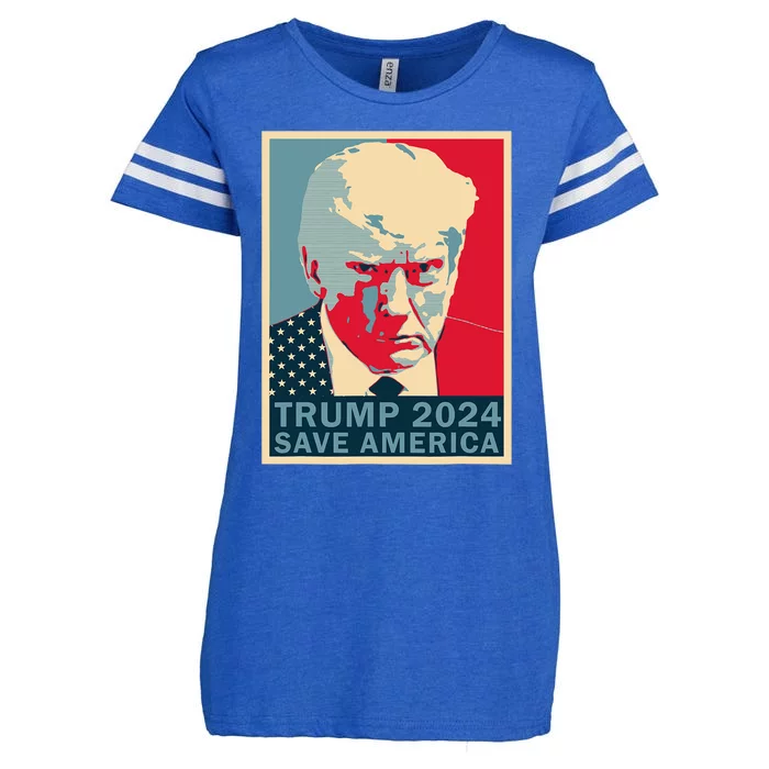 Trump Mug Shot 2024 Save America Trump Enza Ladies Jersey Football T-Shirt