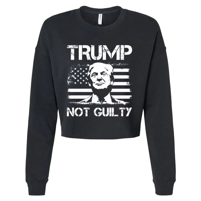 Trump Mug Shot, Trump Not Guilty Pro Trump Supporter Cropped Pullover Crew