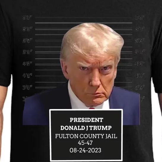 Trump Mug Shot President Donald J Trump Mugshot 2023 Funny Gift Pajama Set