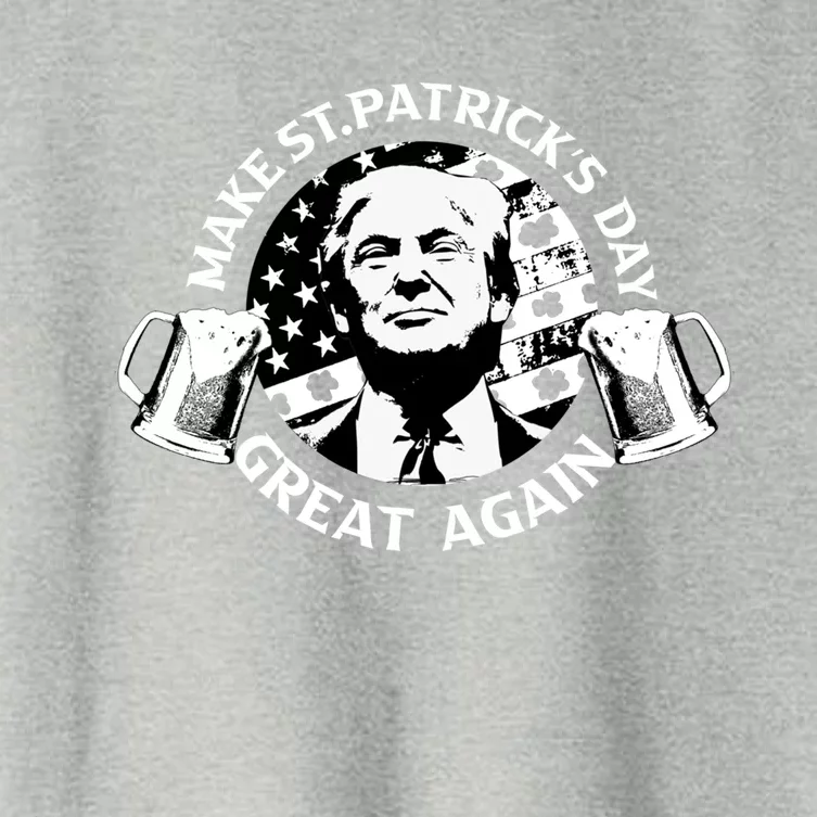 Trump Make St Patricks Day Great Again American Flag Gift Women's Crop Top Tee