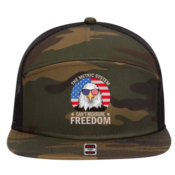 The Metric System CanT Measure Freedom Eagle 7 Panel Mesh Trucker Snapback Hat