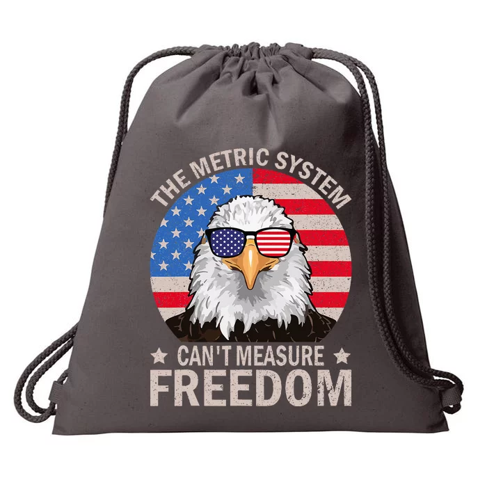 The Metric System CanT Measure Freedom Eagle Drawstring Bag