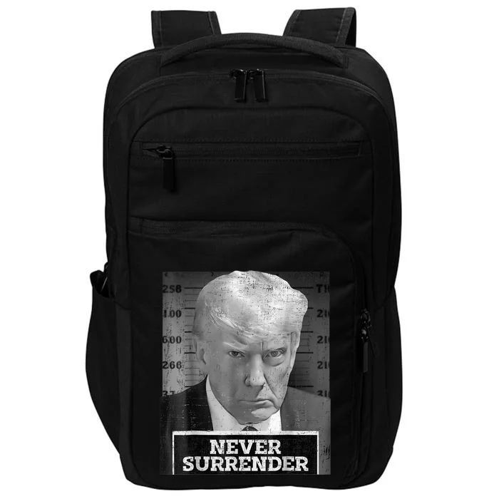 Trump Mug Shot - Donald Trump Mug Shot - Never Surrender Impact Tech Backpack