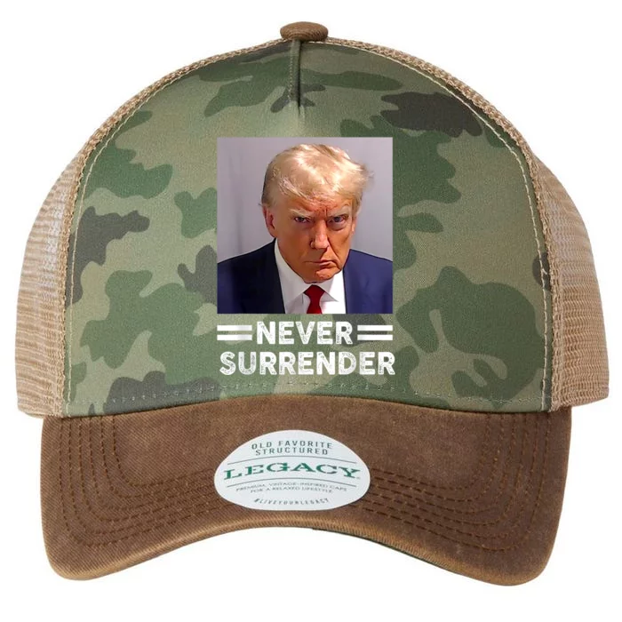 Trump Mug Shot Never Surrender Trump Vote 2024 Pro Trump Legacy Tie Dye Trucker Hat