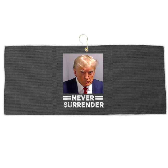 Trump Mug Shot Never Surrender Trump Vote 2024 Pro Trump Large Microfiber Waffle Golf Towel