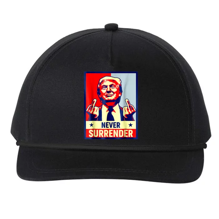 Trump Mug Shot Donald Trump Mug Shot Never Surrender Snapback Five-Panel Rope Hat