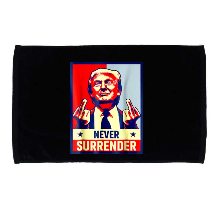 Trump Mug Shot Donald Trump Mug Shot Never Surrender Microfiber Hand Towel