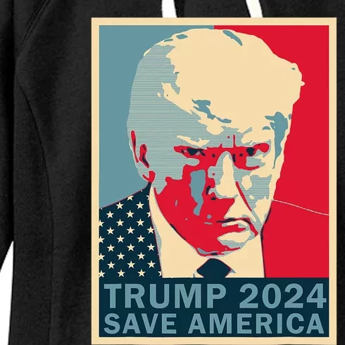 Trump Mug Shot 2024 Save America Trump Women's Fleece Hoodie