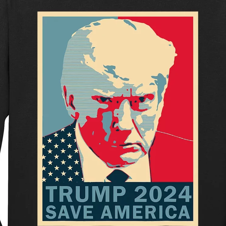 Trump Mug Shot 2024 Save America Trump Tall Long Sleeve T-Shirt