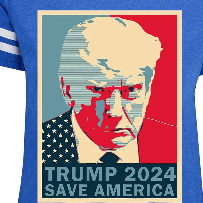 Trump Mug Shot 2024 Save America Trump Enza Ladies Jersey Football T-Shirt