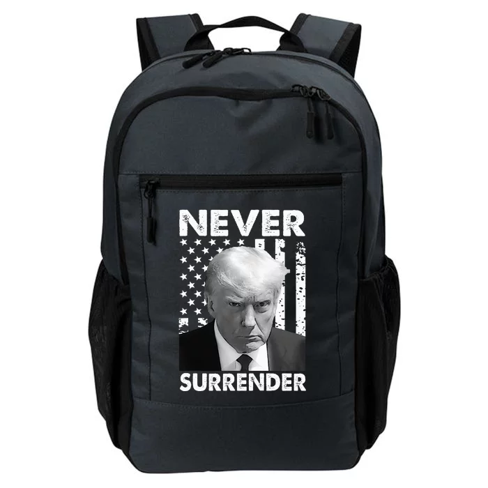 Trump Mug Shot Donald Trump Mug Shot Never Surrender Daily Commute Backpack