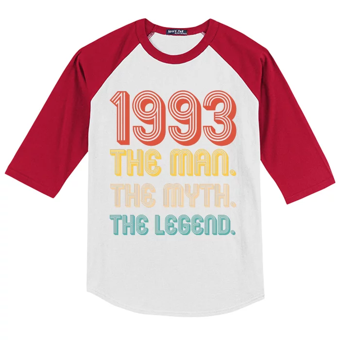 The Man The Myth The Legend 1993 30th Birthday Kids Colorblock Raglan Jersey