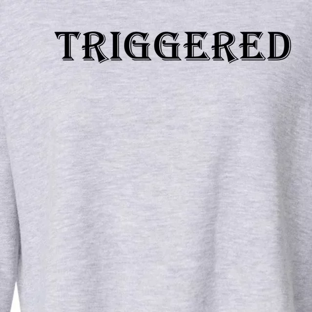 Triggered Meme Trigger Warning Meme Funny Feminist Gamer Great Gift Cropped Pullover Crew