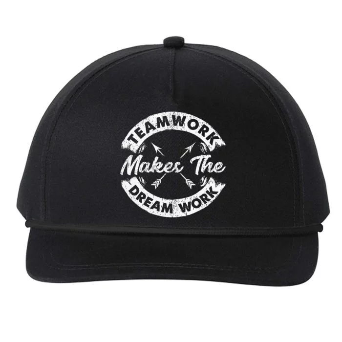 Teamwork Makes The Dream Work Team Motivational Snapback Five-Panel Rope Hat