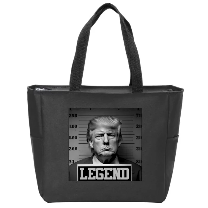 Trump Mugshot, Trump Mug Shot Zip Tote Bag