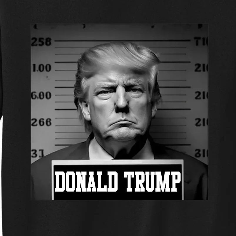 Trump Mugshot, Trump Mug Shot Tall Sweatshirt