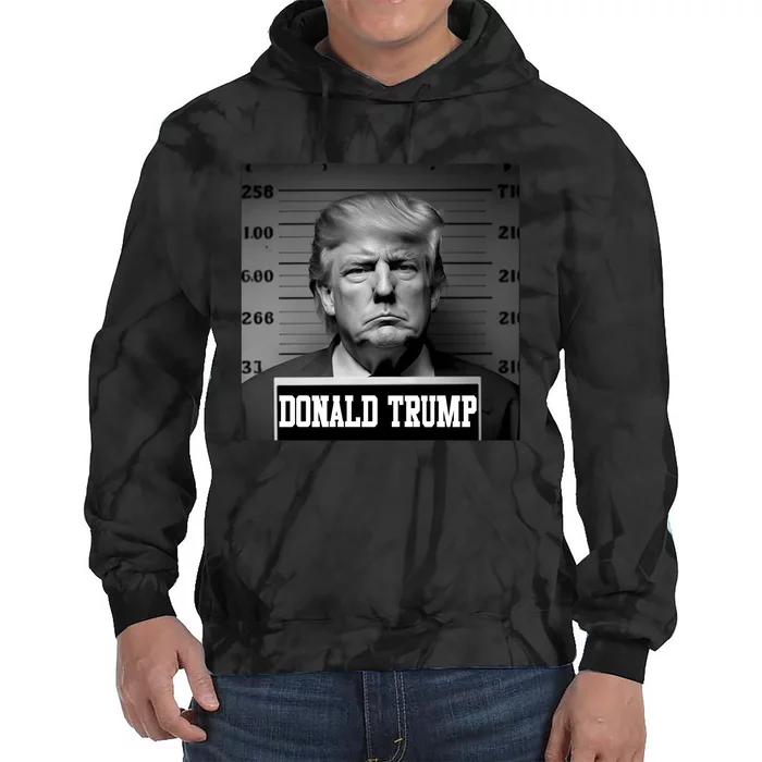 Trump Mugshot, Trump Mug Shot Tie Dye Hoodie