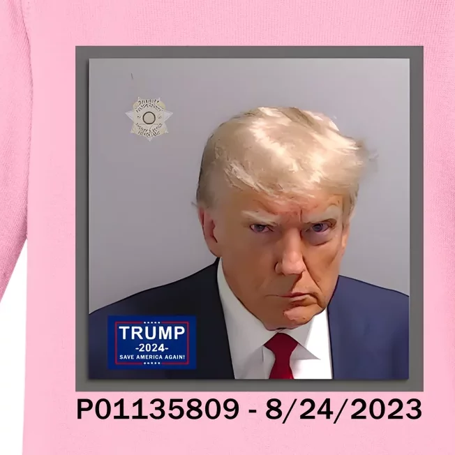 Trump Mugshot Trump 2024 Baby Long Sleeve Bodysuit