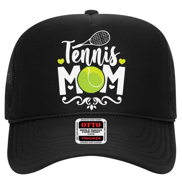 Tennis Mom High Crown Mesh Trucker Hat