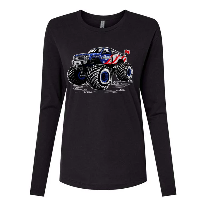 Trumpinator Monster Truck Gift Womens Cotton Relaxed Long Sleeve T-Shirt