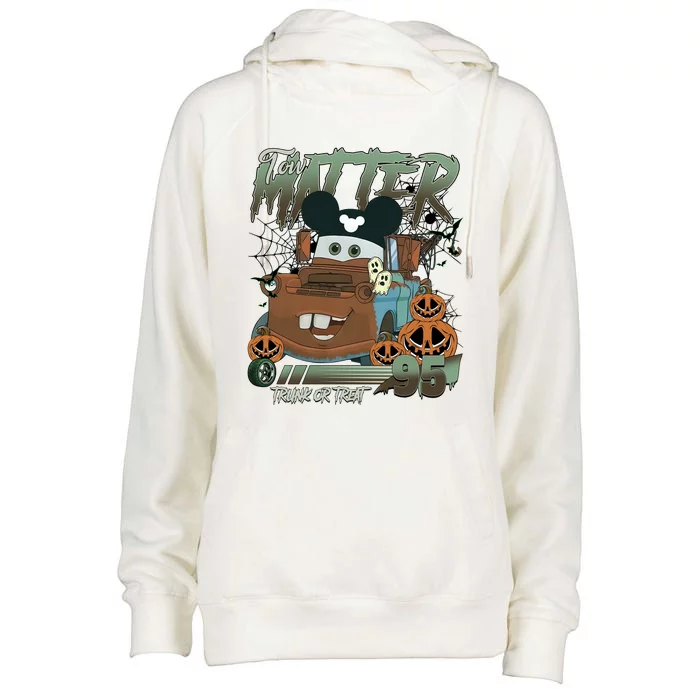 Tow Mater Trunk Or Treat Halloween Womens Funnel Neck Pullover Hood