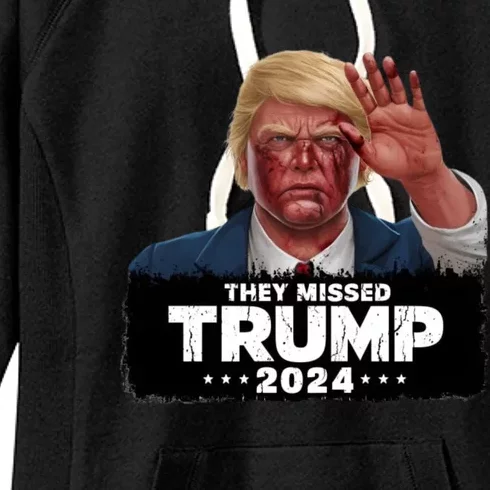 They Missed Trump 2024 Women's Fleece Hoodie