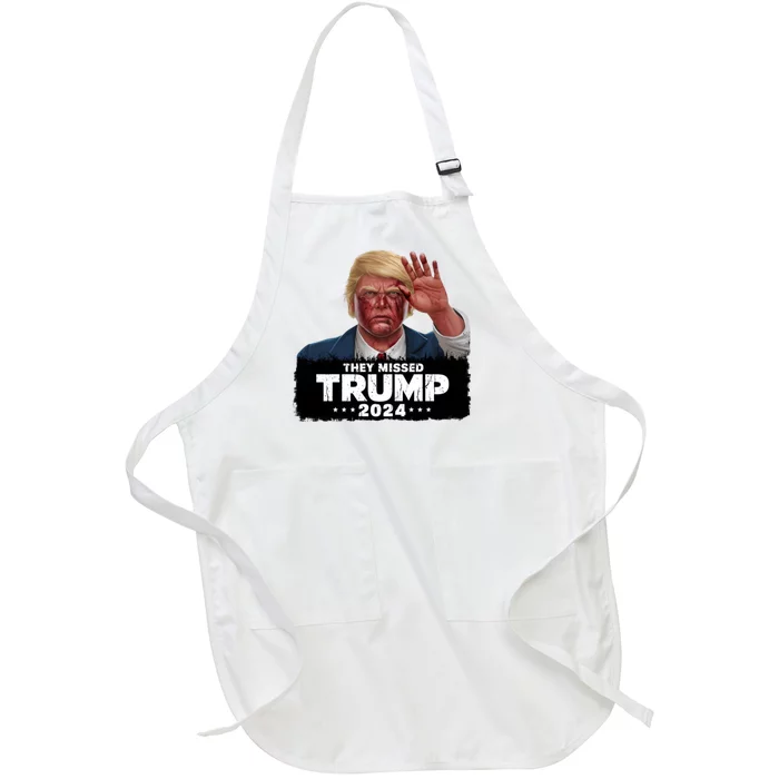 They Missed Trump 2024 Full-Length Apron With Pocket