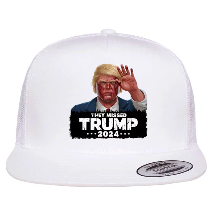 They Missed Trump 2024 Flat Bill Trucker Hat