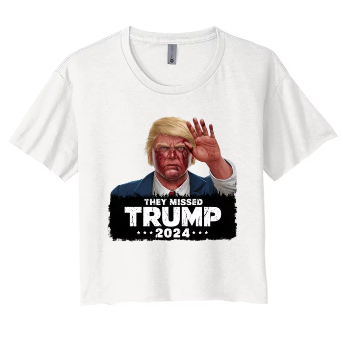 They Missed Trump 2024 Women's Crop Top Tee