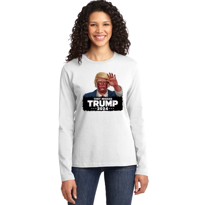 They Missed Trump 2024 Ladies Long Sleeve Shirt