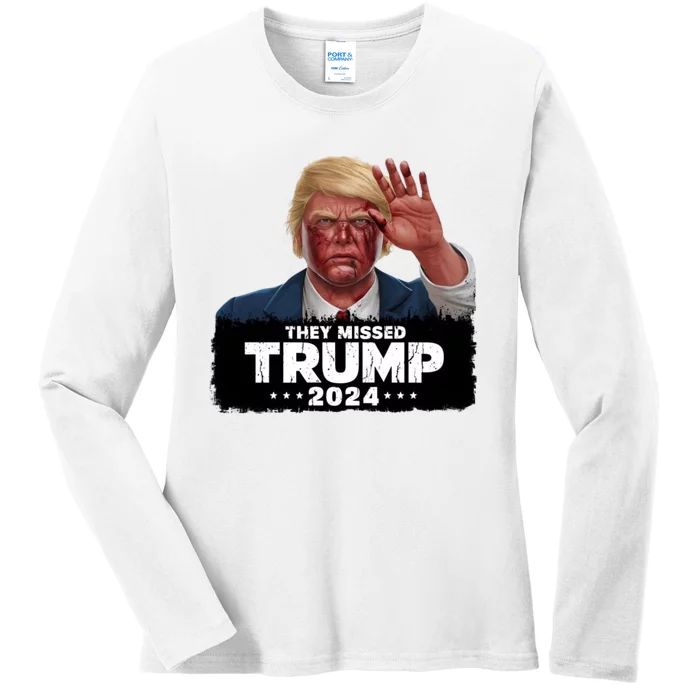 They Missed Trump 2024 Ladies Long Sleeve Shirt