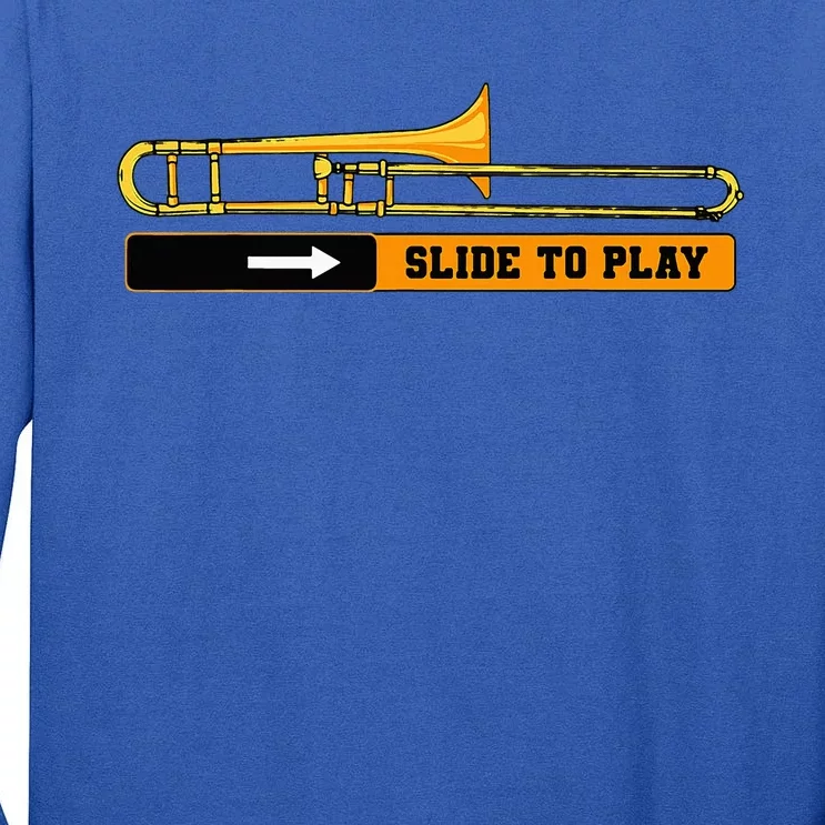 Trombone Mucisian Trombonist Jazz Music Brass Instrument Tall Long Sleeve T-Shirt