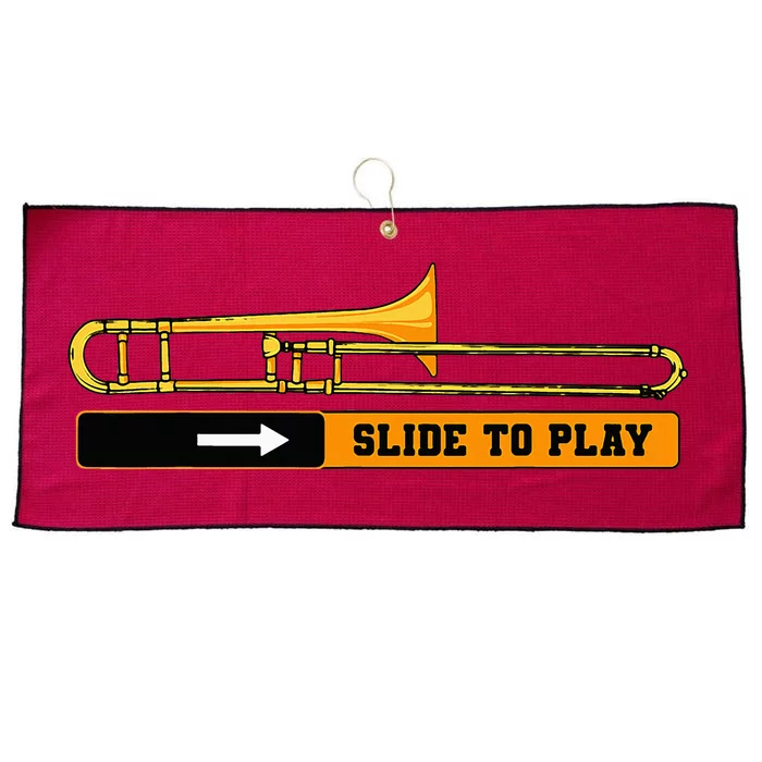 Trombone Mucisian Trombonist Jazz Music Brass Instrument Large Microfiber Waffle Golf Towel