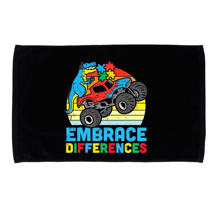 Trex Monster Truck Embrace Differences Autism Awareness Boys Microfiber Hand Towel