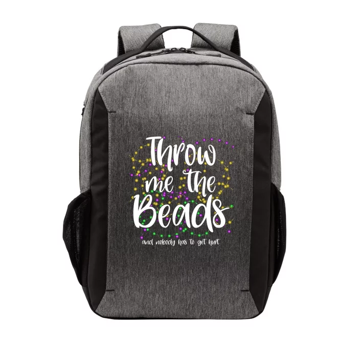 Throw Me The Beads And Nobody Has To Get Hurt Funny Mardi Gras Vector Backpack